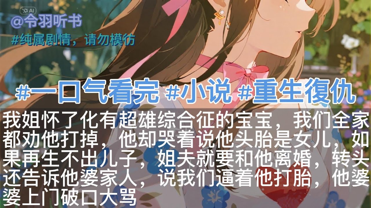 重生復仇爽文：我姐怀了患有超雄综合征的宝宝，我们全家都劝他打掉，他却哭着说他头胎是女儿，如果再生不出儿子，姐夫就要和他离婚，转头还告诉他婆家人，说我们逼着他打胎 #一口气看完 #小说 #重生 #復仇