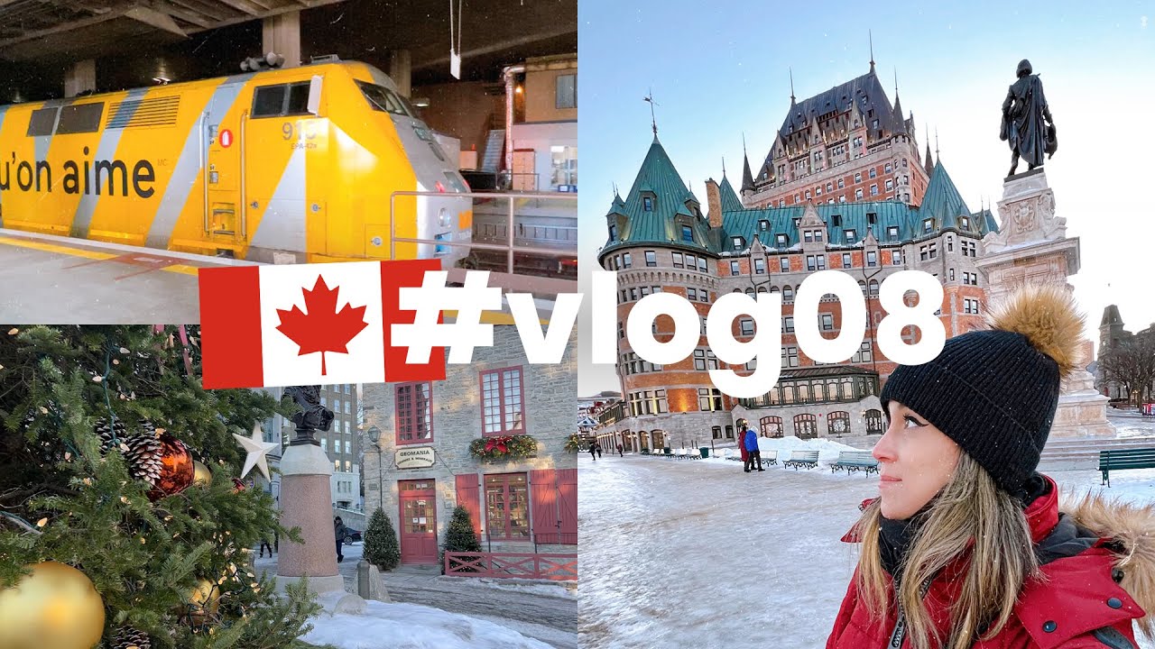 Primeira viagem SOZINHA no CANADÁ (fui de TREM!) 🚂 QUEBEC CITY é um conto de fadas e eu posso provar