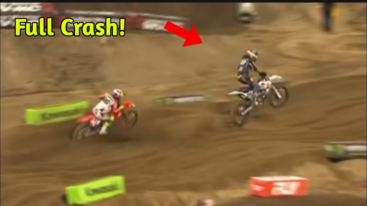 Justin Barcia & Malcolm Stewart Massive Mid-Air Crash | Anaheim Supercross 2026 450 Main Event