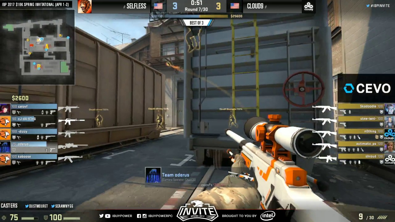 IBP Invite Spring CS:GO 2017 - Cloud9 vs Selfless - Map 2 - Round of 8