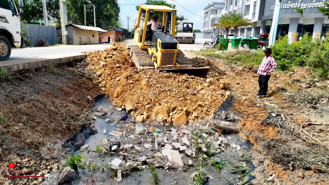 NICE Excitedly NEW Project Dozer KOMAT'SU Delete CANAL Trash To Take Quality INSTALL Sewer Pipes