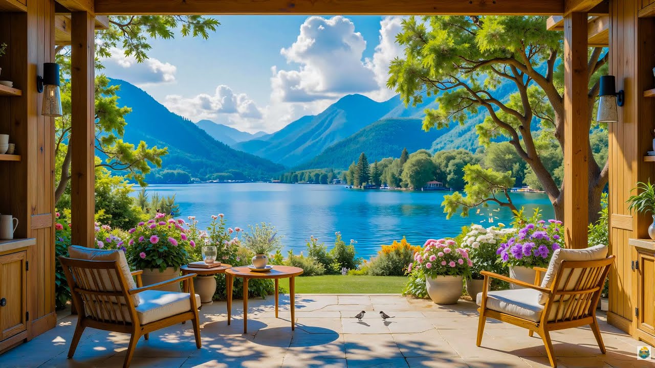 Start Warm Day By The Lake 🌿✨ Positive Morning Piano In Warm Sunrise Ambience For Happy Mood
