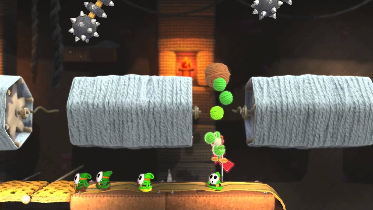 Yoshi's Woolly World ~ World 1-4: Big Montgomery's Fort (Collectables Guide)
