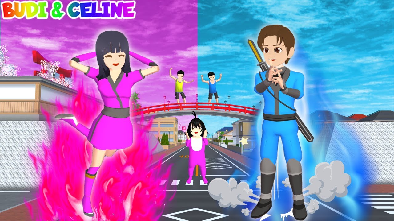 Yuta Jadi Ninja Superhero Biru 🔵 VS Mio Jadi Ninja Superhero Pink 💖 | Sakura School Simulator
