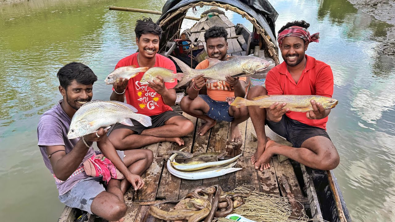 ২৪ ঘন্টা সফর শেষ করে সবাই খুব খুশি হলাম, সব বড় বড় মাছ ধরে sundarban fishing!!! Part-4