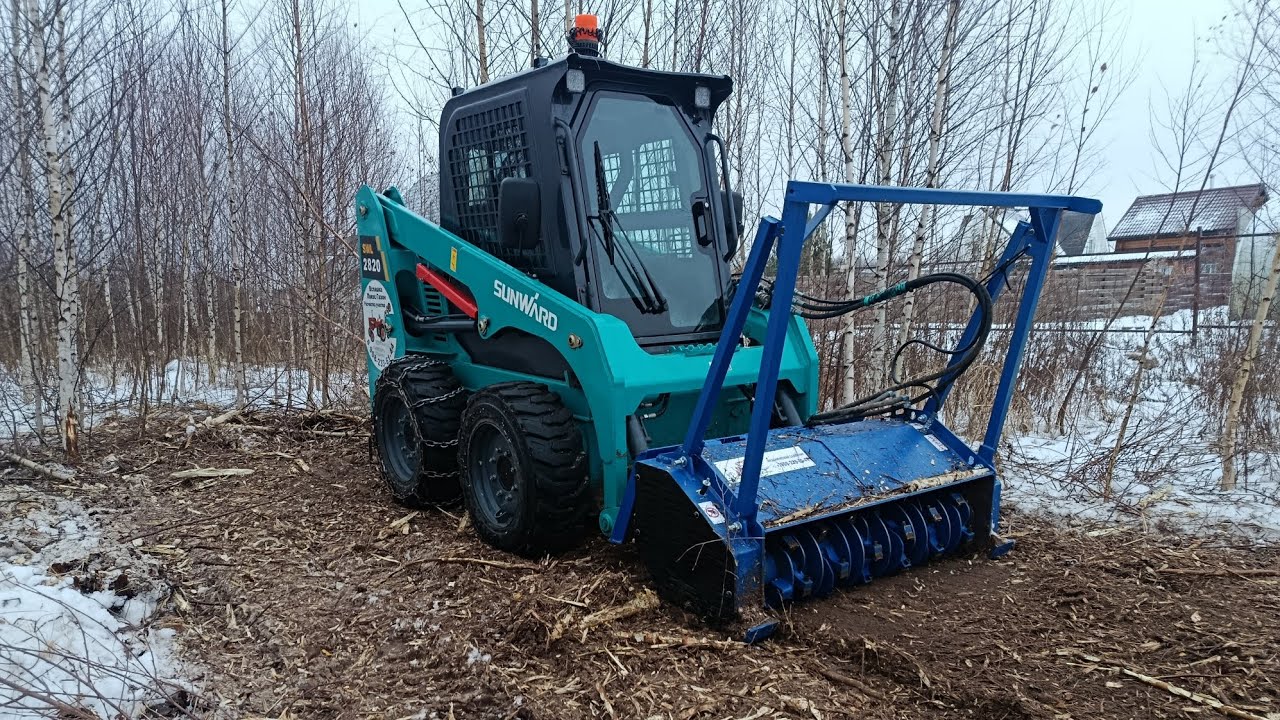  Нужен мульчер на гидропоток 68 литров😳, легко👋, SANWARD 2820 🚜и мульчер для подлеска🌴.