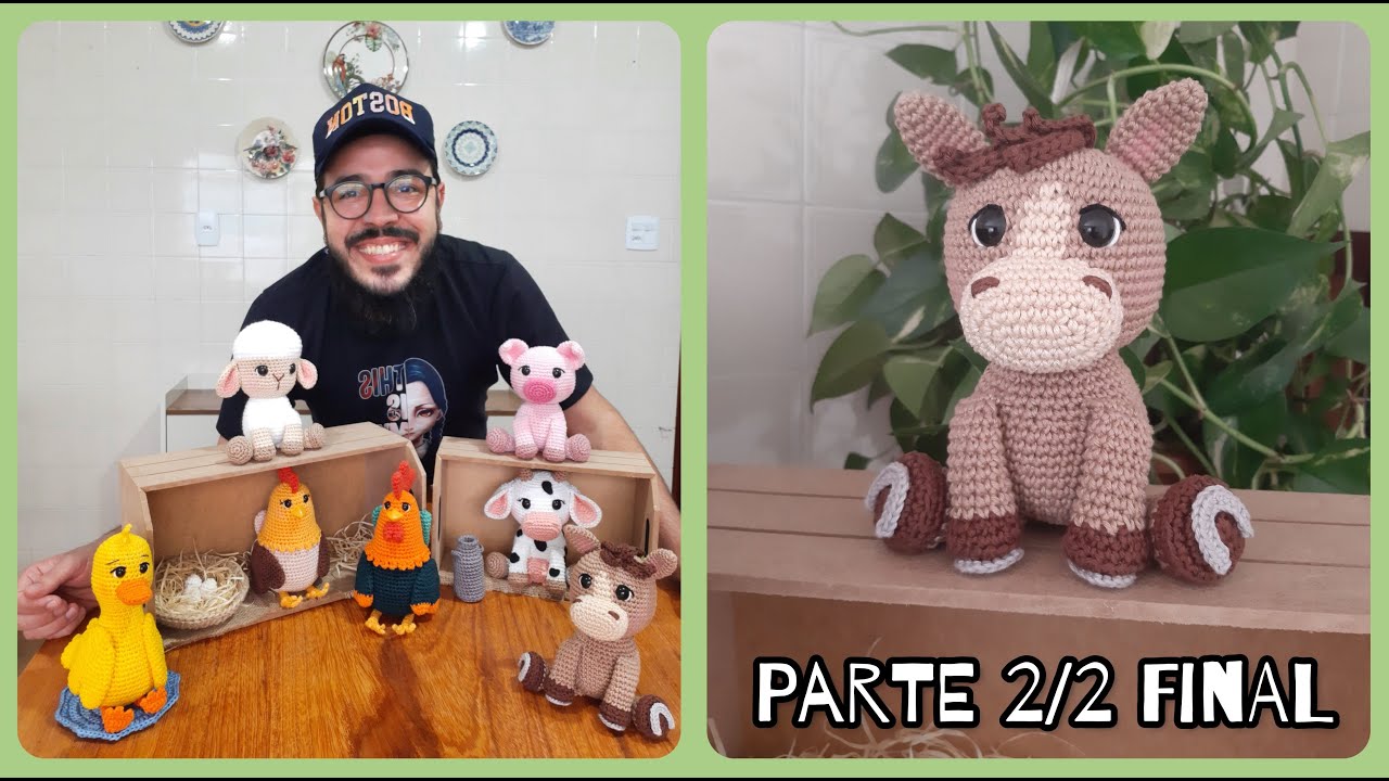 Cavalinho Amigurumi Passo a Passo Coleção Fazendinha do Ti (PARTE 2/2 Final) #tiagoamigurumi