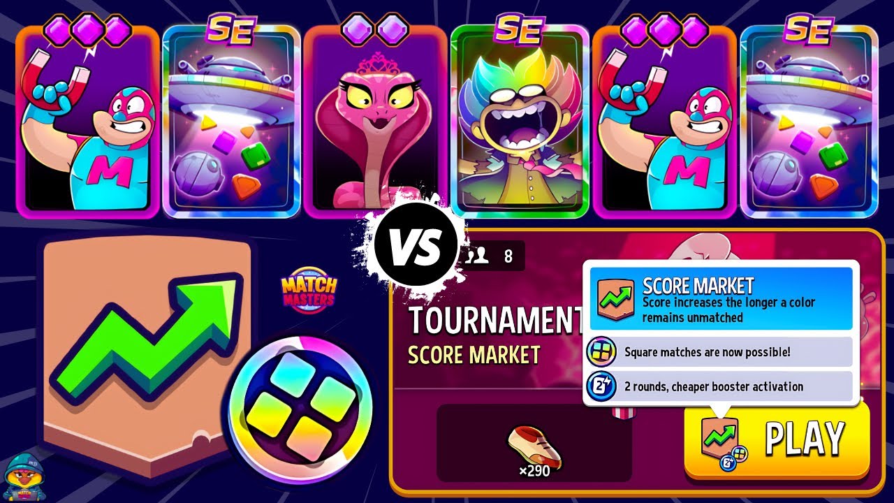 x2 TOURNAMENT! Score Market + Square Match + Super Sprint | Match Masters