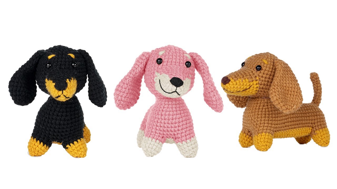 Dachshund-1：How to crochet Dachshund's head？