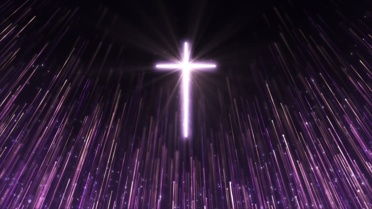 Radiant Cross in Purple Light || 1 Hour Christian Worship Background Loop