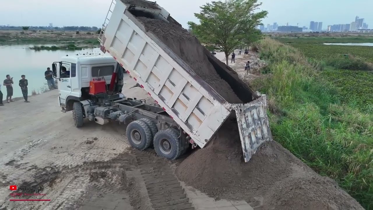 Finest Activity Starting Huge Landfill The Lake & SHANTUI Heavy Equipment Group Trucks 25t & Dozer