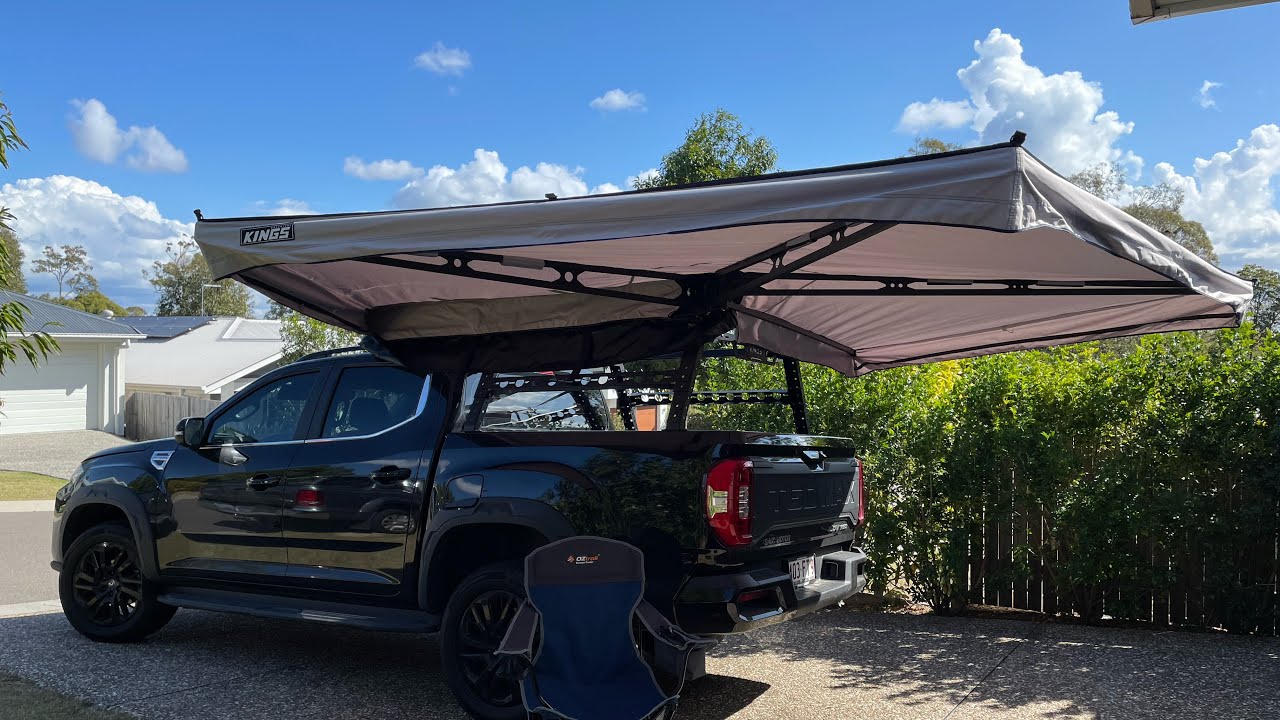 LDV T60 kings 270 degree awning on a kings tub rack WATCH THIS TO FIND THE PERFECT HEIGHT SET UP