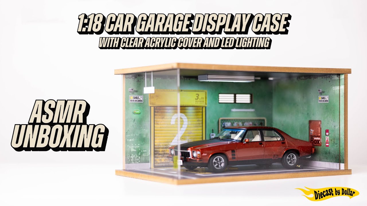 Best 1/18 Diecast Car Display Case Unboxing! 🚗✨ LED Garage Showcase for Collectors (ASMR)