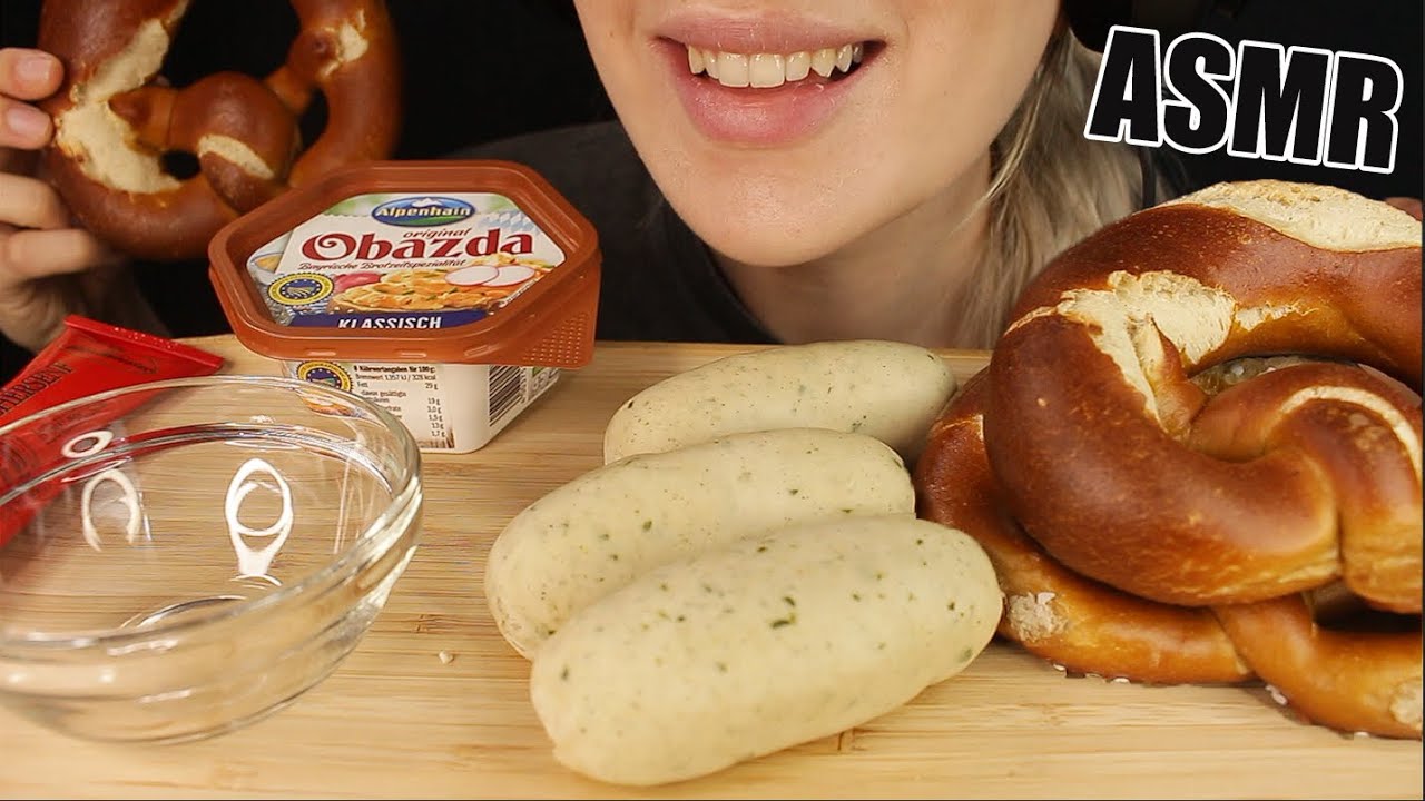 ASMR GERMAN SAUSAGES + PRETZEL + SWEET MUSTARD | MUKBANG EATING SOUNDS No Talking 먹방 | Kasmia ASMR