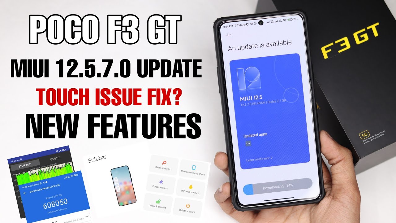 MIUI 12.5.7.0 Stable Update POCO F3 GT | Touch Issue, heating Issues Fix & New Features