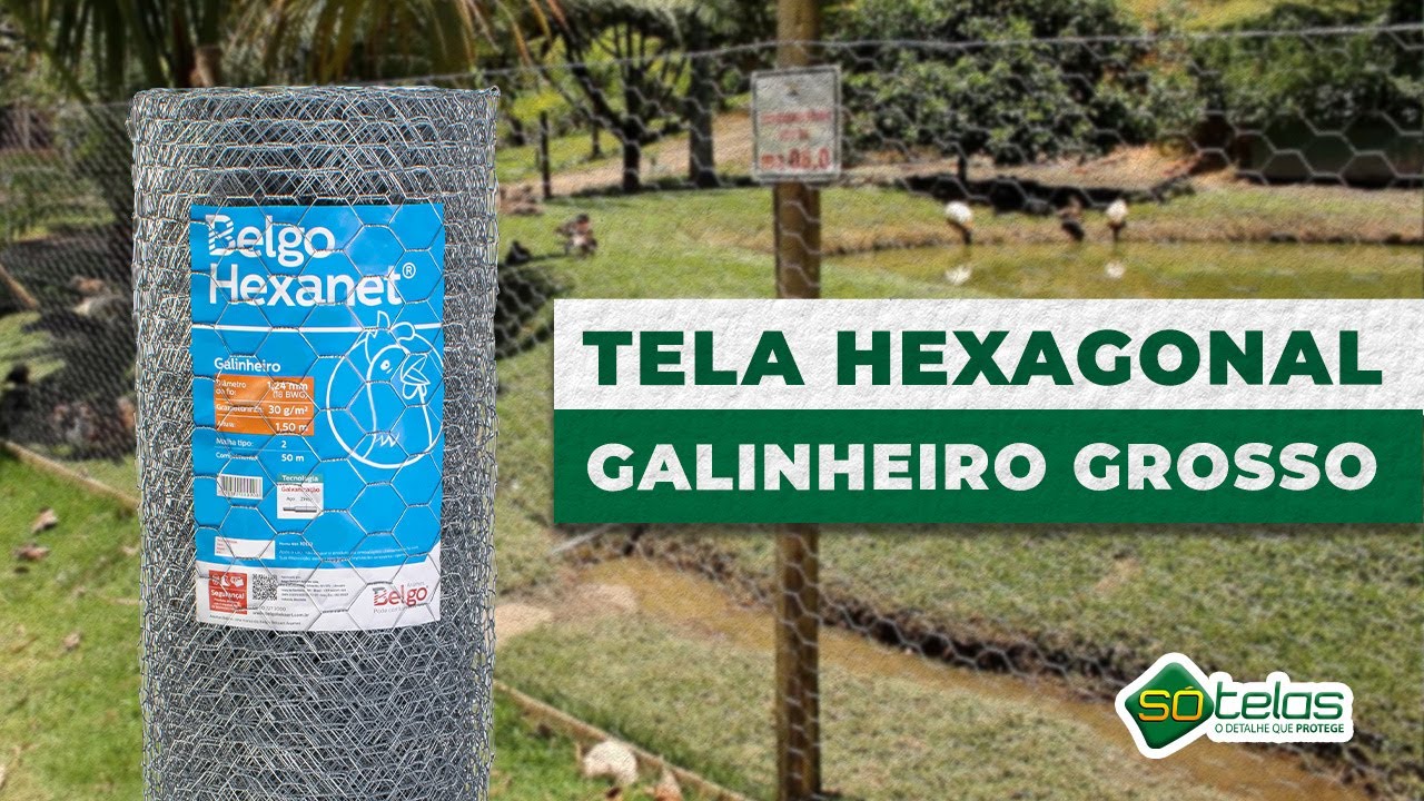 Tela Galinheiro Grosso - Belgo Hexanet - Fio 18 (1,24mm) / Malha 2' (5,08cm)