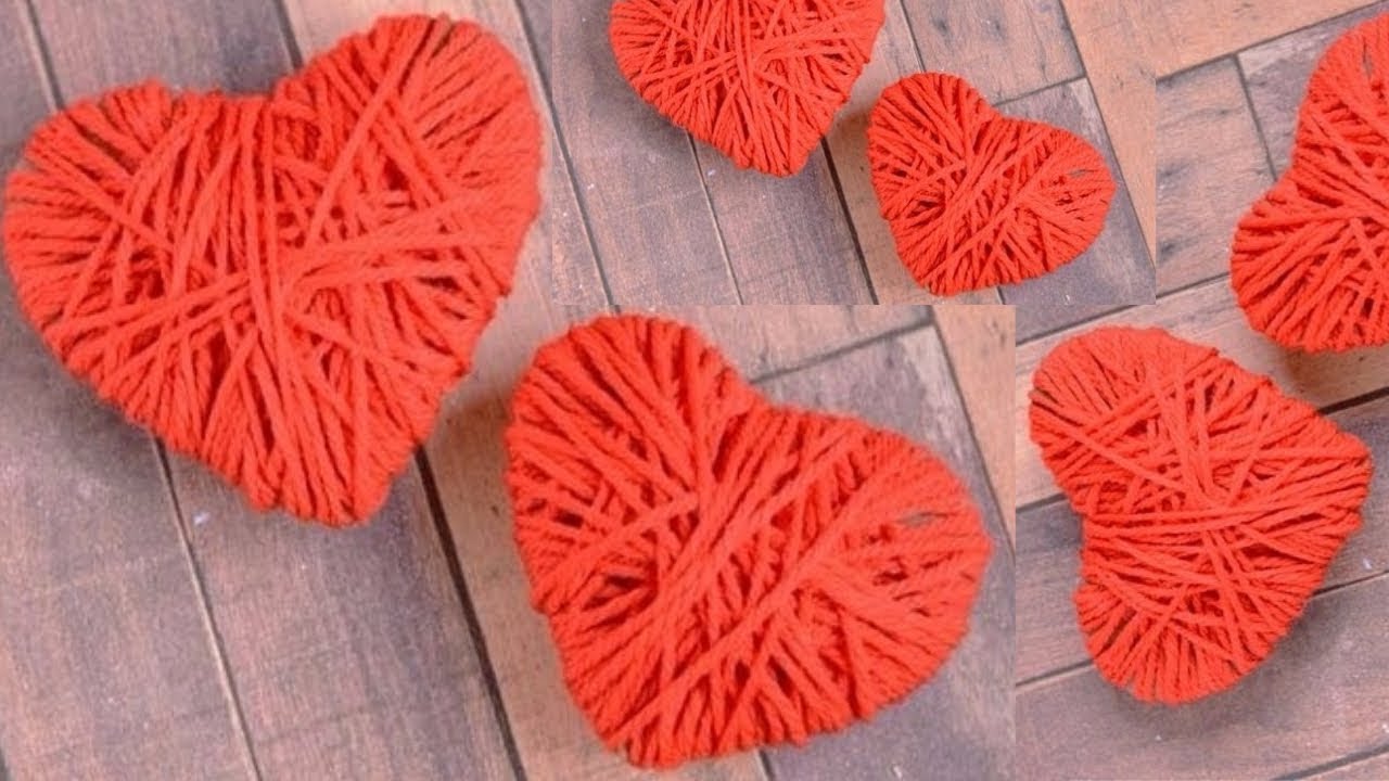 How To Make Yarn Wrapped Hearts Crafts