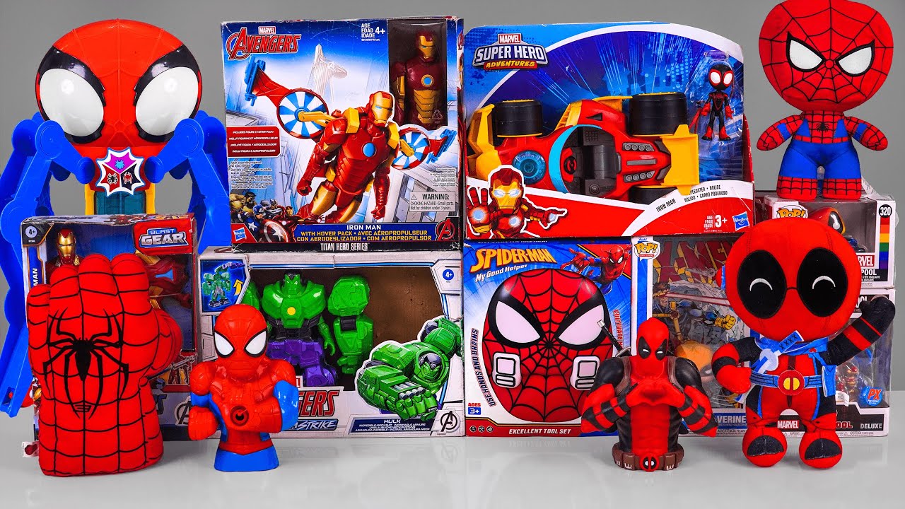Marvel Toy Collection Unboxing ASMR Review | Spidey Feature Bamse | Iron Man Armor Maker Lab Playset