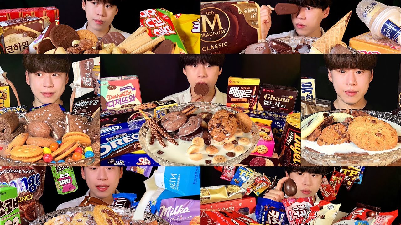 SUB) 초코 과자탕 먹방 모음집 ASMR 1시간동안 초코 과자탕에 빠져봅시다🤎 Chocolate snack with milk(Snack soup) Mukbang Asmr 1hr