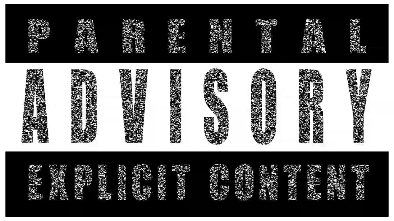 Parental Advisory Explicit Content with TV Snow light background (5 Secs) FREE TO USE
