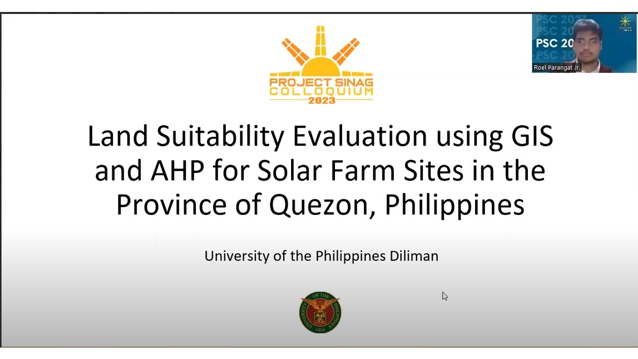 Land Suitability Evaluation Using GIS and AHP for Solar Farm Sites in the Province of Quezon