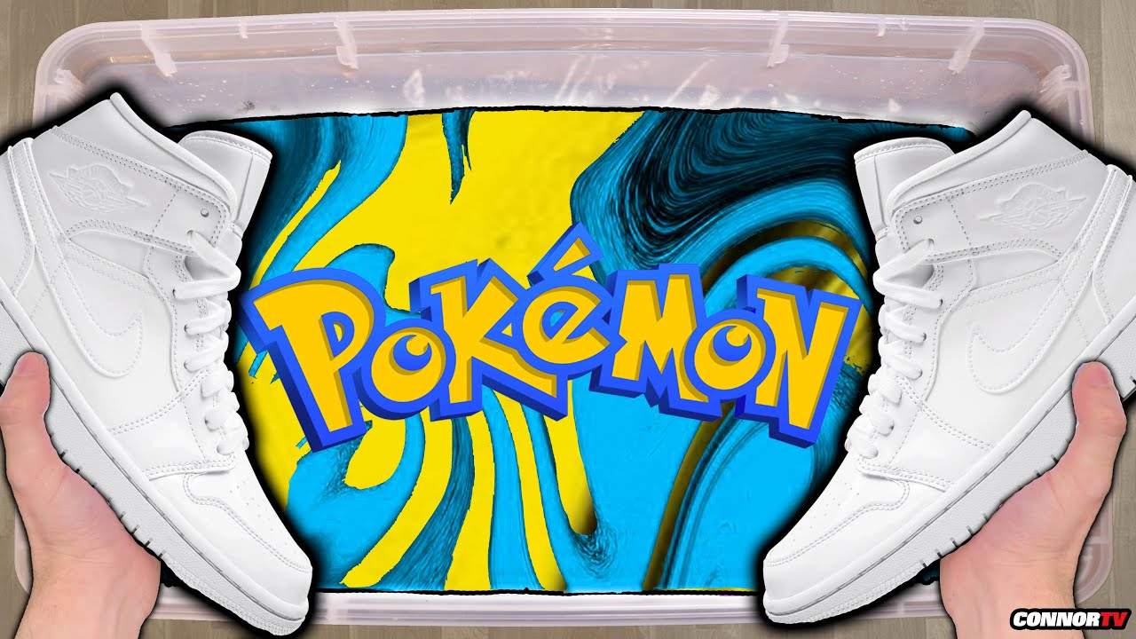 HYDRO Dipping AIR JORDAN 1's - Pokemon Charizard Custom Shoes (Satisfying)
