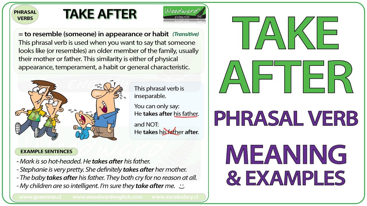 TAKE AFTER - Phrasal Verb Meaning & Examples in English | Learn English Phrasal Verbs