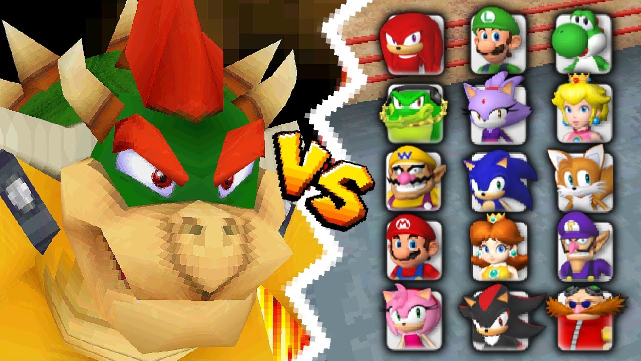 Bowser vs All Characters (Dream Boxing) - Mario & Sonic at the Olympic Games [DS]