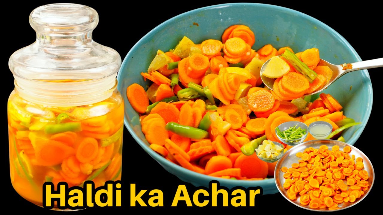 पानी वाला हल्दी का अचार जो हेल्दी भी टेस्टी भी  | Zero Oil Turmeric Pickle | Haldi ka achar | Kabita