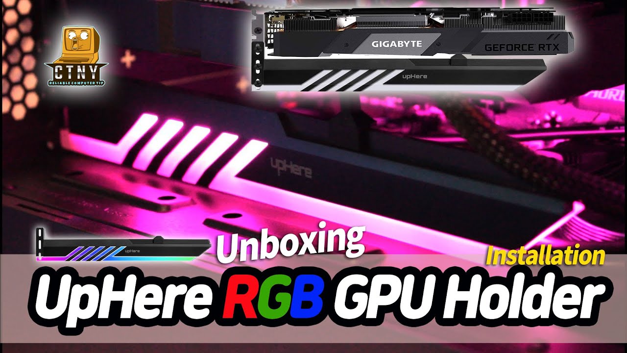 $15 upHere 5V 3-pin Addressable RGB GPU Holder Unboxing and Installation