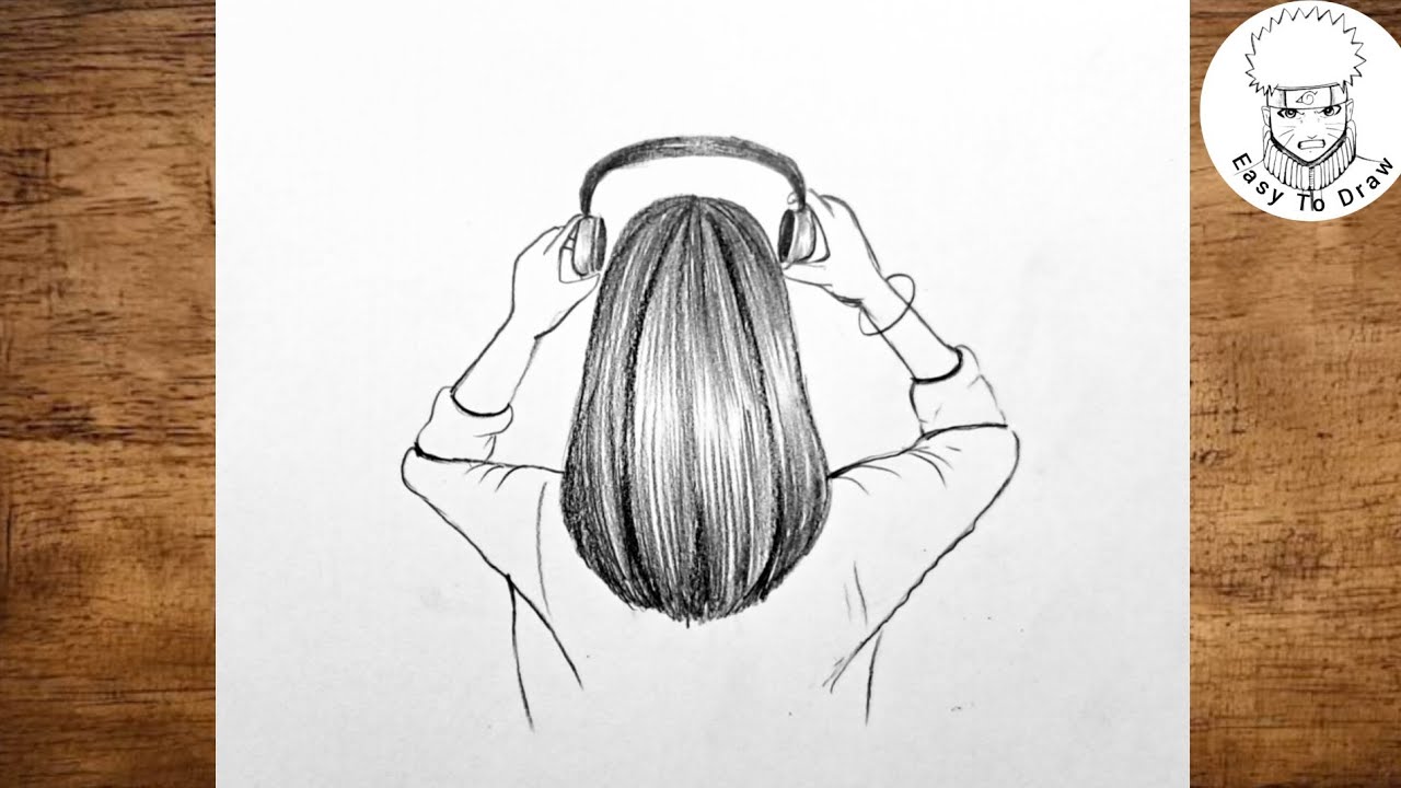 How to Draw a Girl Listening to Music 🎧 | Easy Pencil Drawing for Beginners
