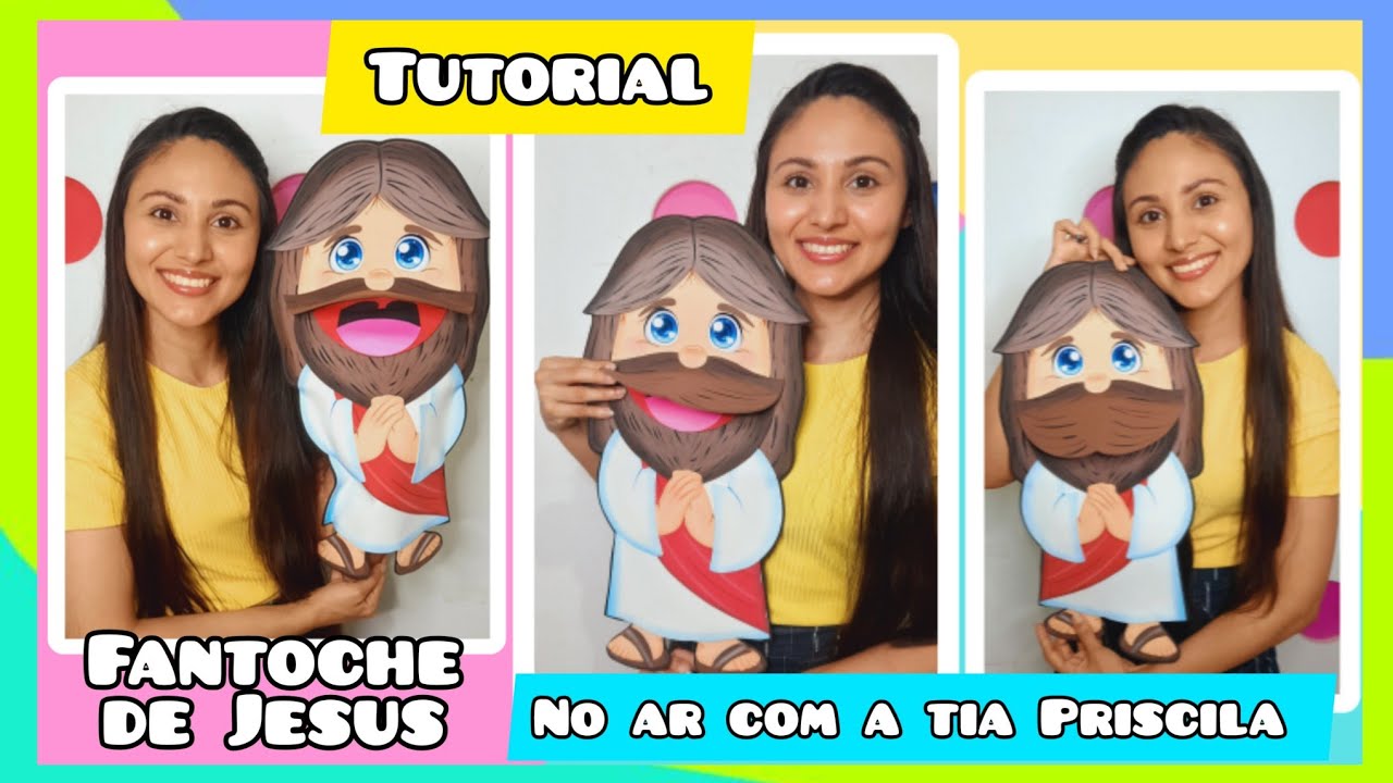 FANTOCHE DE JESUS  EM E.V.A ( Passo a passo ) Aprenda a fazer. #noarcomatiapriscila #fantoches