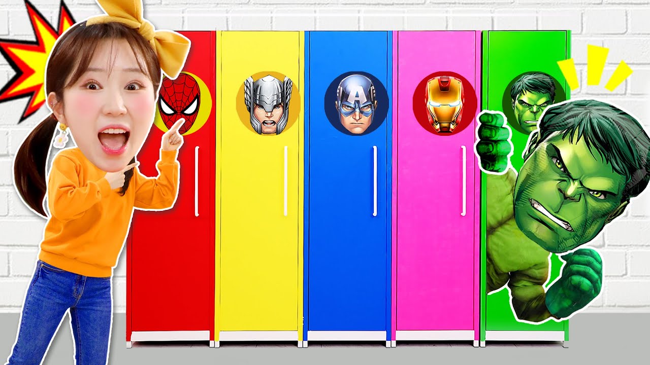 SuperHeroes Magic Job Locker!! 슈퍼히어로 마법 캐비닛과 직업놀이 경찰놀이 병원놀이