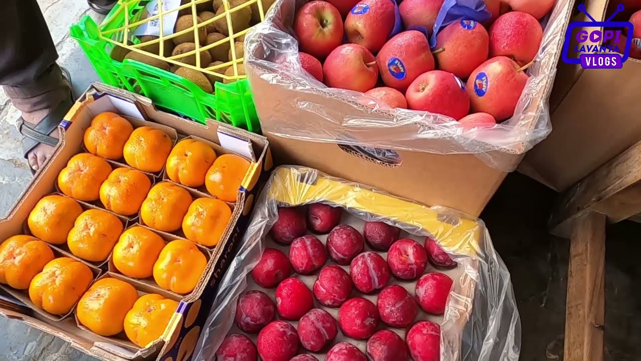 Wholesale Biggest fruit market in Andhra Pradesh  all varieties at low cost | #gopilavanyavlogs