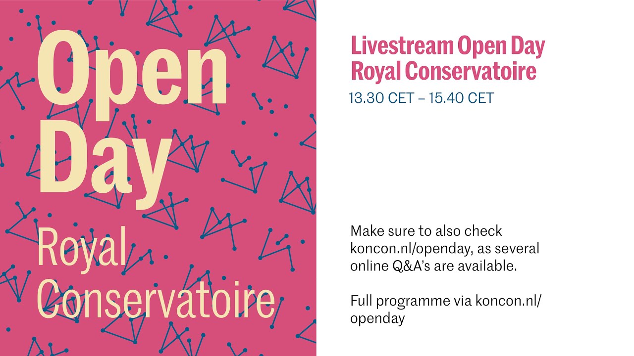 Livestream OPEN DAY Royal Conservatoire