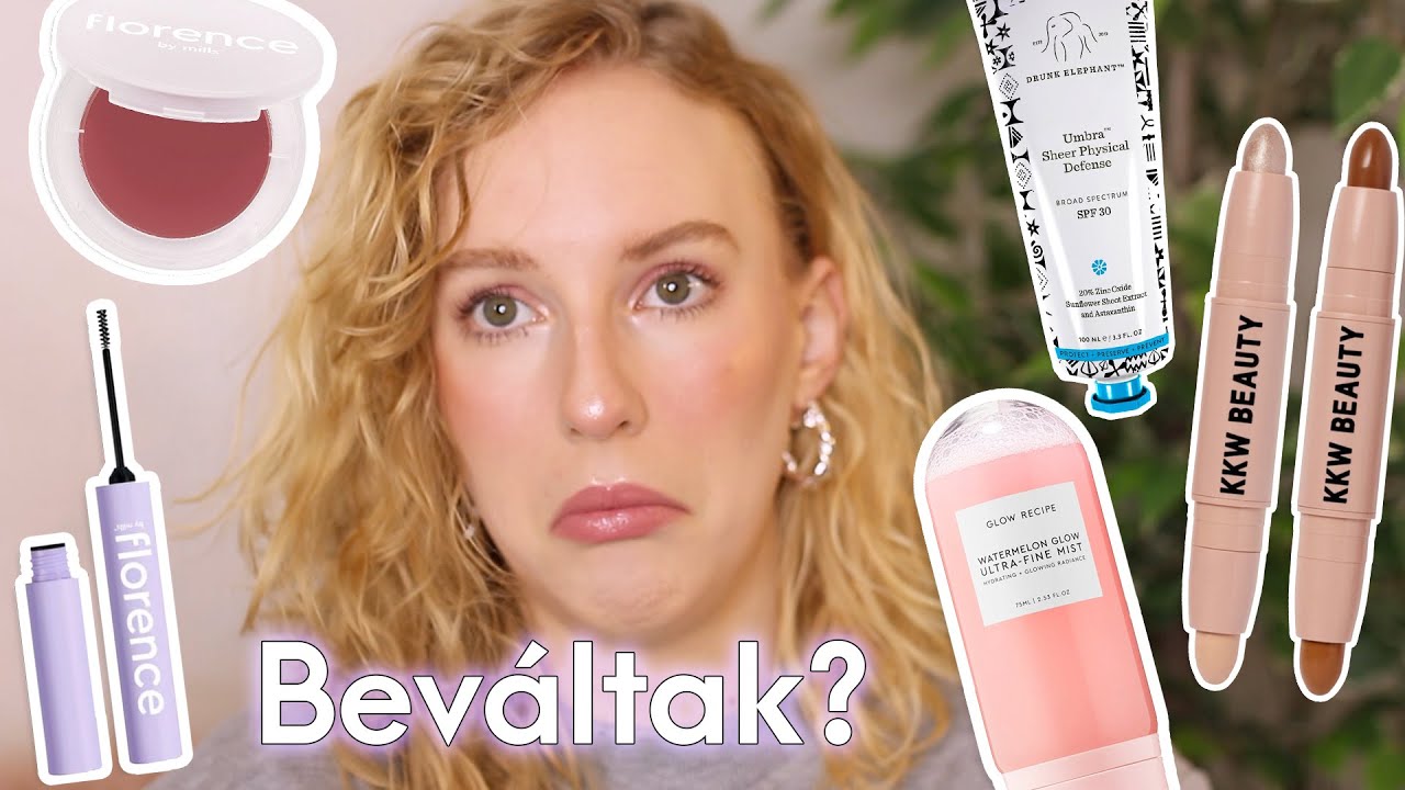 Új sminkek + játék! I Florence by Mills, KKW, Drunk Elephant, Glow Recipe I NYC haul