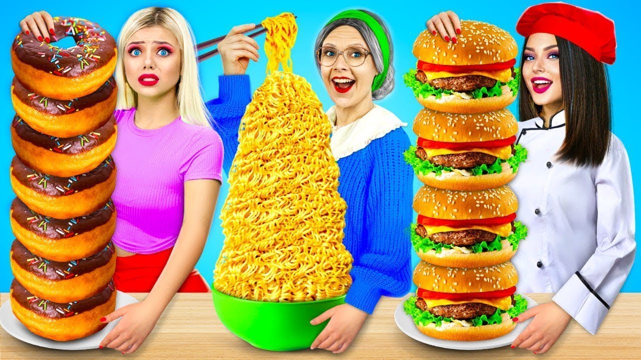 Défi Cuisine Moi vs Grand-mère | Pranks en cuisine et bataille de nourriture par RATATA COOL