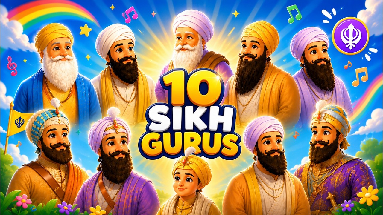 Learn the 10 Sikh Gurus (In English) | Fun Kids Sikh Song