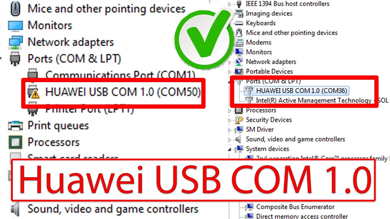 Huawei USB COM 1.0 USB Driver Install Problem Solution
