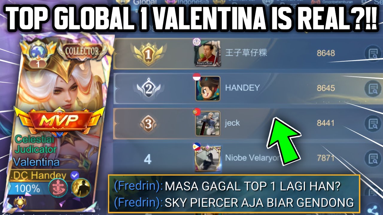 DETIK DETIK SEBELUM AKU MENJADI TOP GLOBAL 1 VALENTINA DI SEASON 38!! APAKAH BERHASIL? 🔥