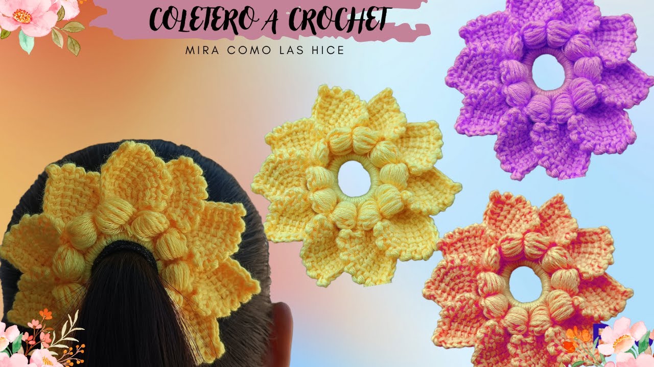 como tejer COLETERO A CROCHET paso a paso / how to crochet for beginners . la&ccedil;o de cabelo crochet