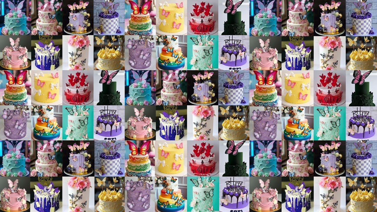 🦋🦋Birthday Cake Design For Butterfly/Cake Design/Butterfly Theme Cake/Girls Cake Design/Cake Recipe