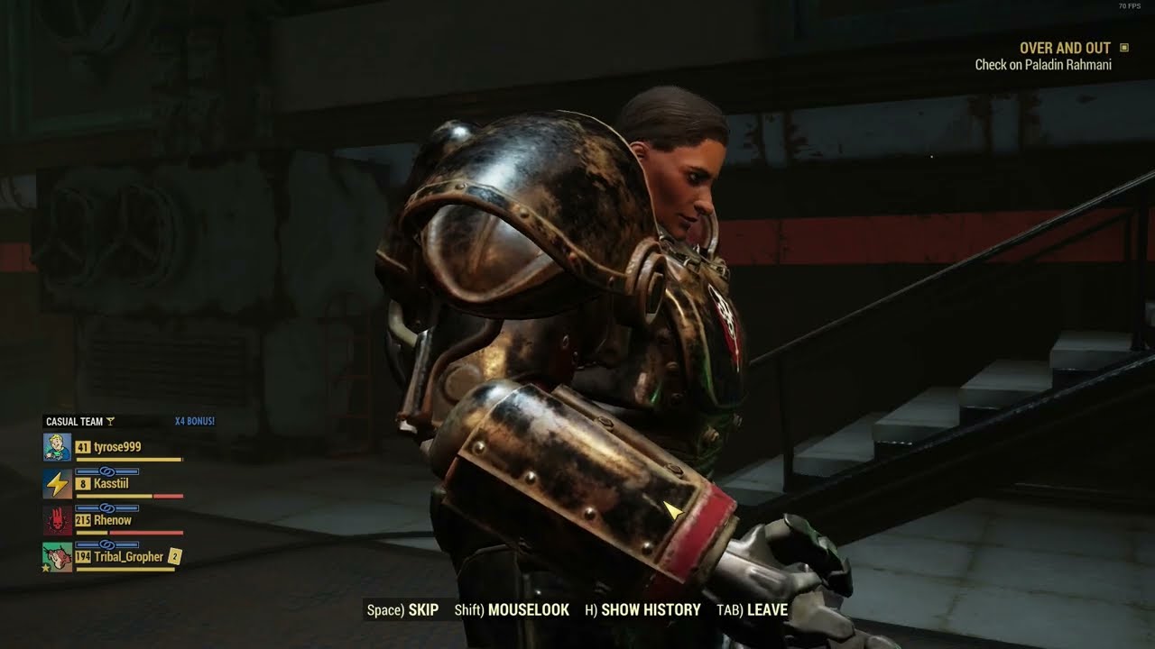 Paladin Rahmani forcibly disconnects me from Fallout 76 Servers