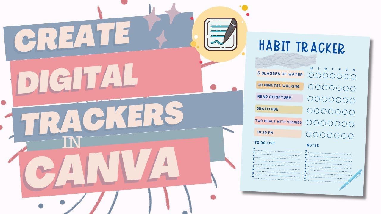 Создавайте потрясающие персональные трекеры в Canva.