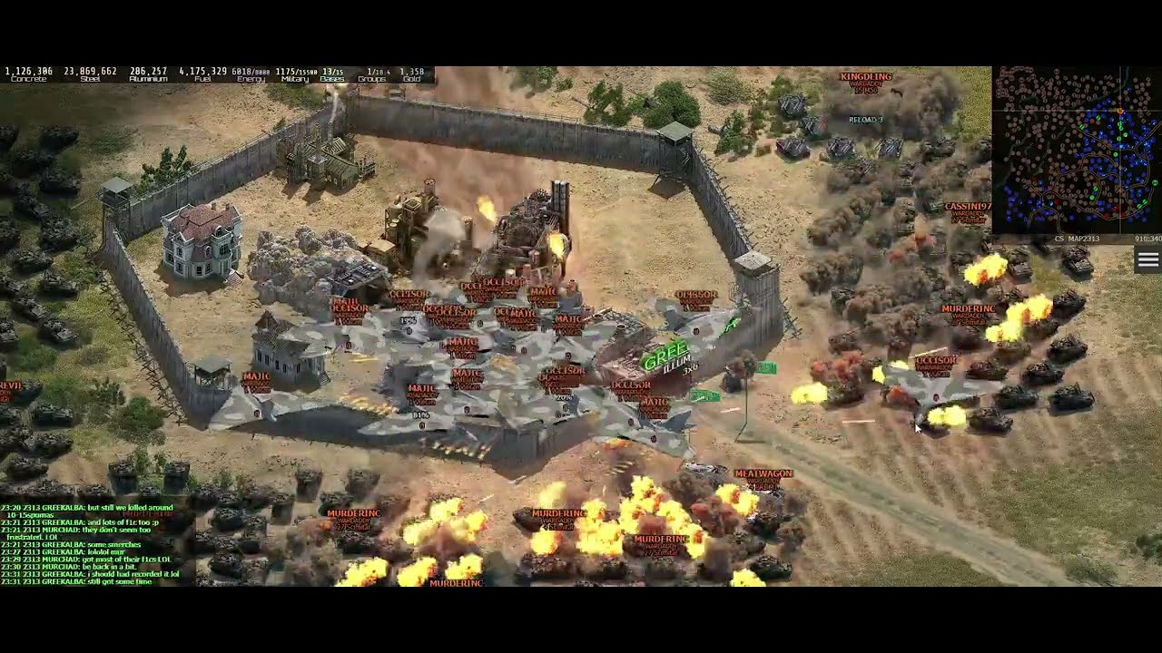CombatSiege: Map2313, Wardaddy killing Greekalba base lvl6  and lost it