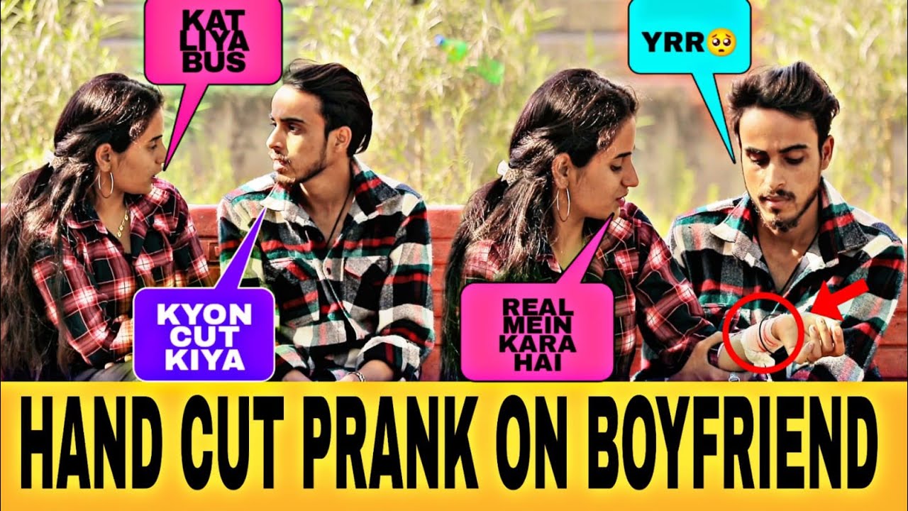 REAL HAND CUT PRANK ON BOYFRIEND // MAX ALI PRANK
