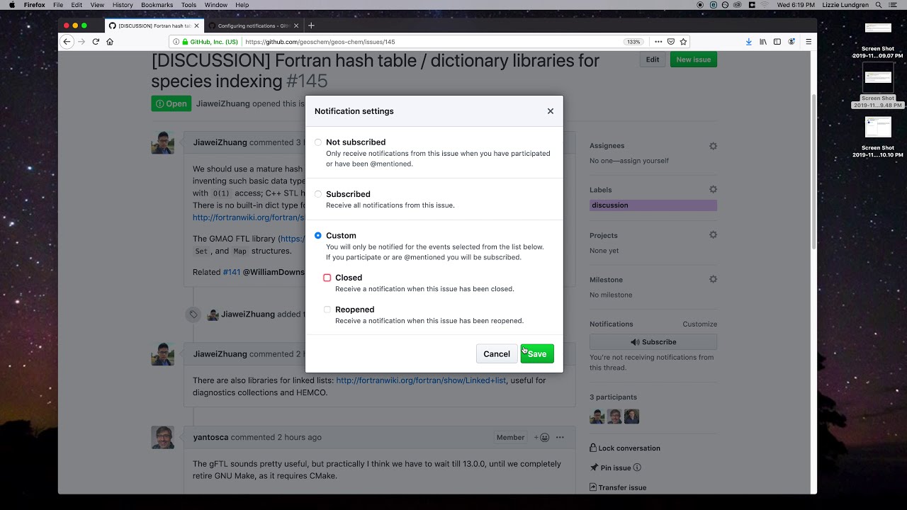 Subscribing to GitHub Notifications