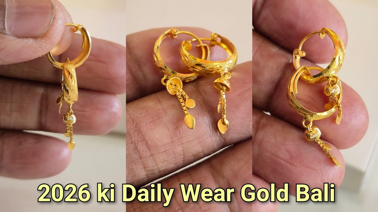 2 Gram Gold Bali | Lightweight Gold Earrings for Daily Wear | Best Design 2026