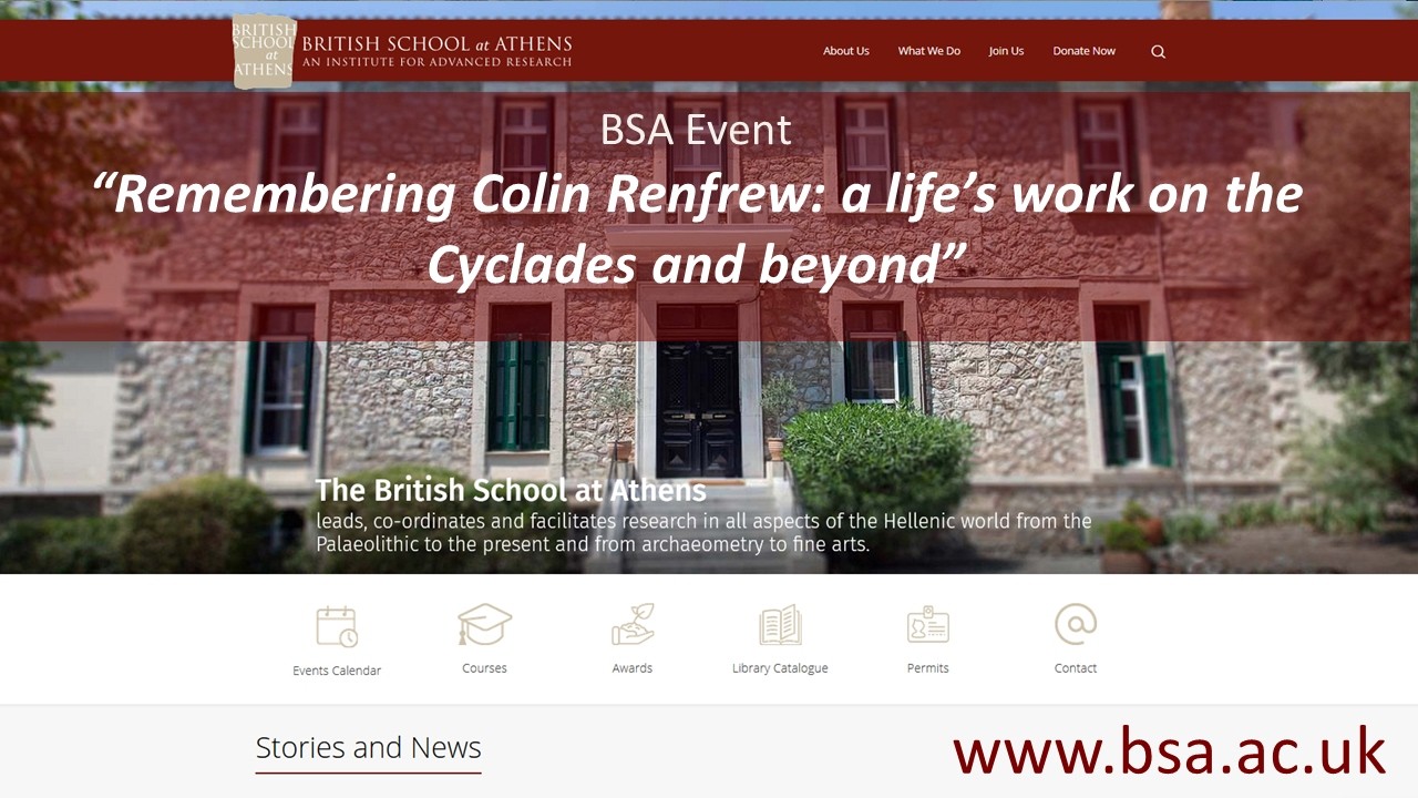 Remembering Colin Renfrew: a life's work in the Cyclades and beyond