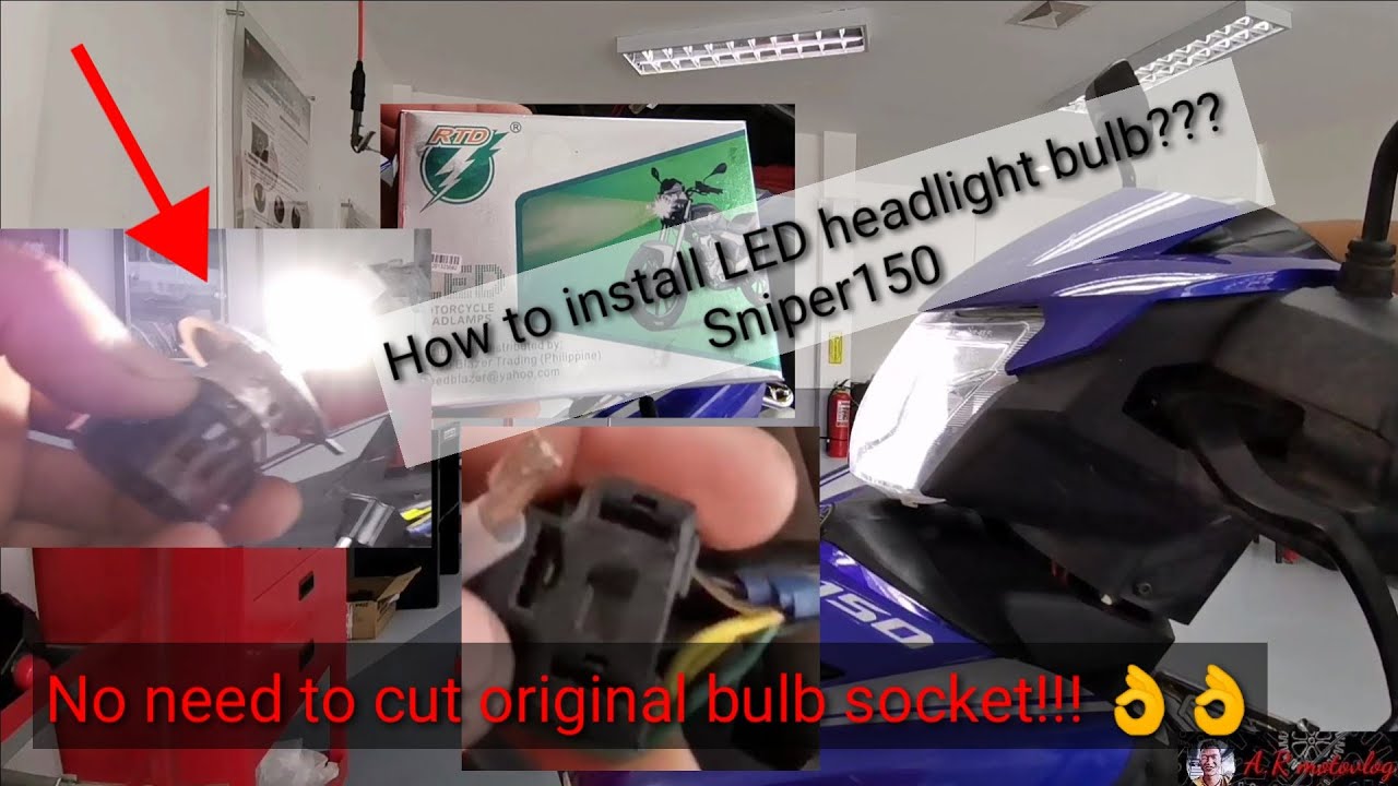 How to install LED headlight bulb?? Sniper150 version1/basic/easy way.